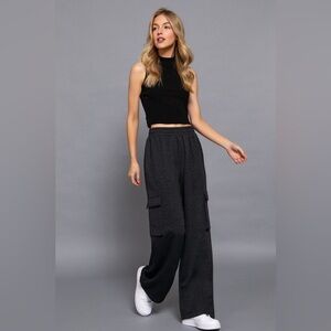 NWT Inner Fleece French Terry Cargo Long Pants